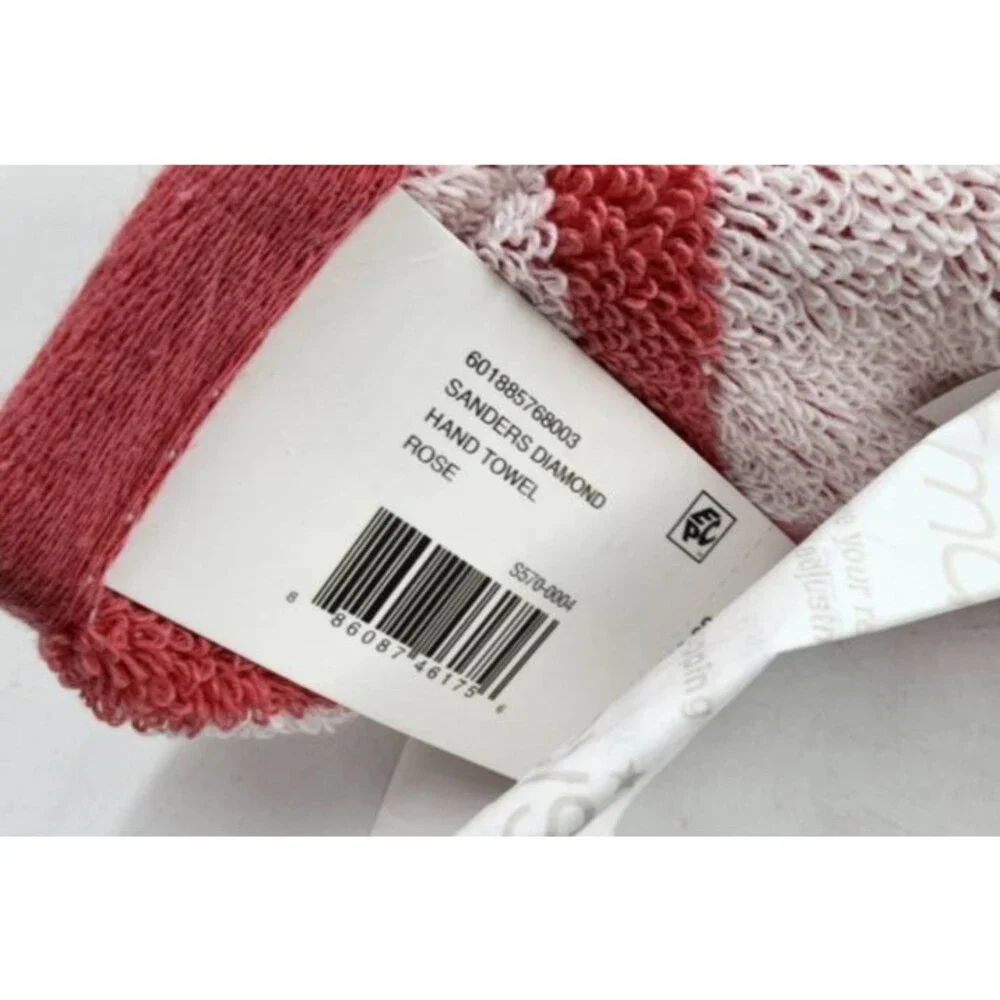 Lauren Ralph Lauren Sanders Diamond Cotton Hand Towel Unisex 16 x 30 True Rose